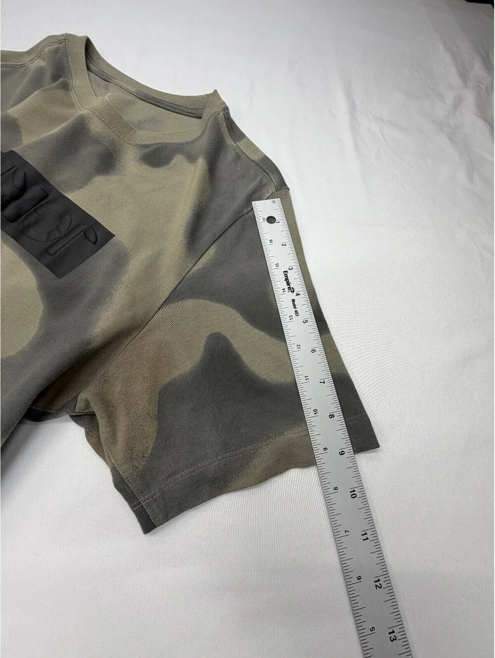Jordan Men's T-Shirt Camouflage Short Sleeve Crew Neck Cotton Size Large Green